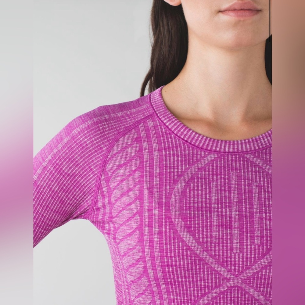 EUC Lululemon Rest Less Pullover Heathered Ultraviolet Purple Long Sleeve Sz 10 - Picture 6 of 13